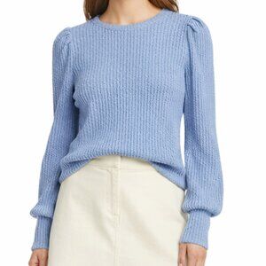 Altar’d State Puff Sleeve Ribbed Sweater Sky Blue Size L